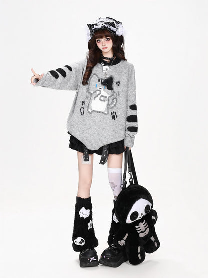 CRAZYGIRL Jacquard Cat Knit Women&