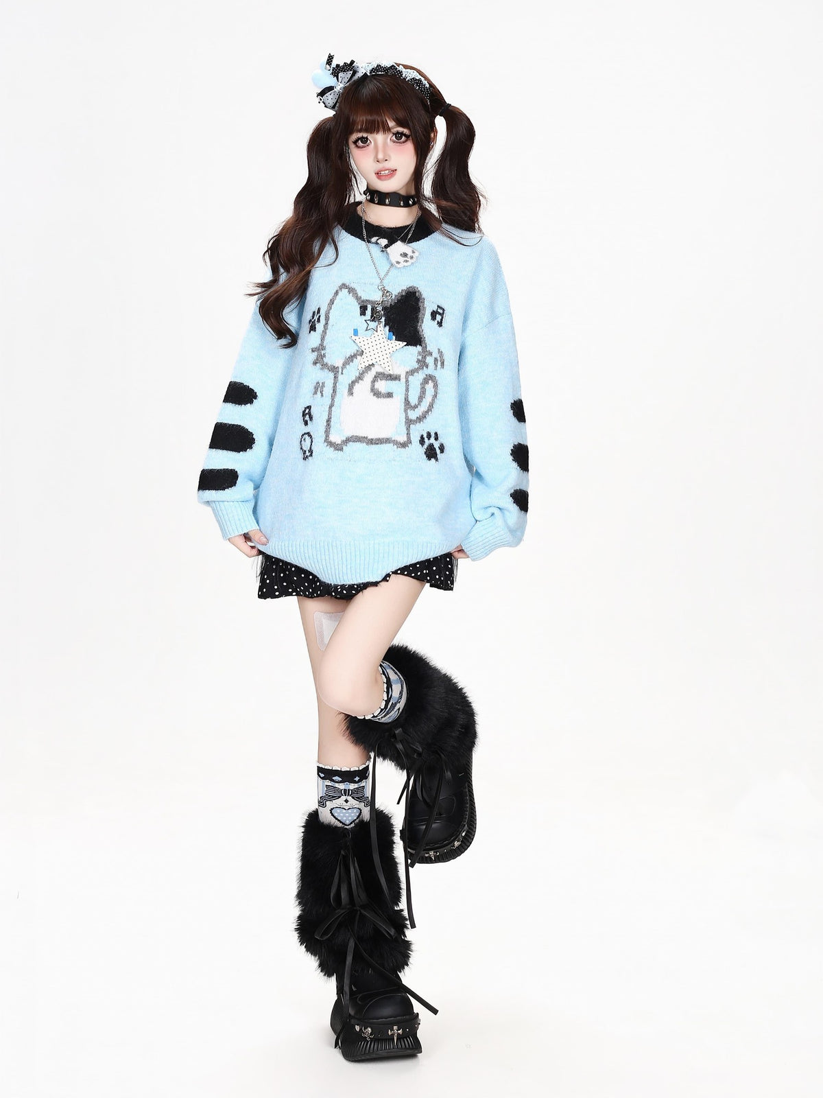 CRAZYGIRL Jacquard Cat Knit Women&