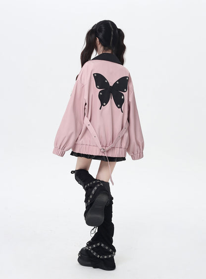 CRAZYGIRL_Loose_Fit_Letter_Embroidered_Striped_Hooded_Women&