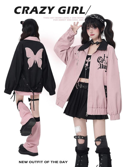 CRAZYGIRL Loose Fit Letter Embroidered Striped Hooded Women&