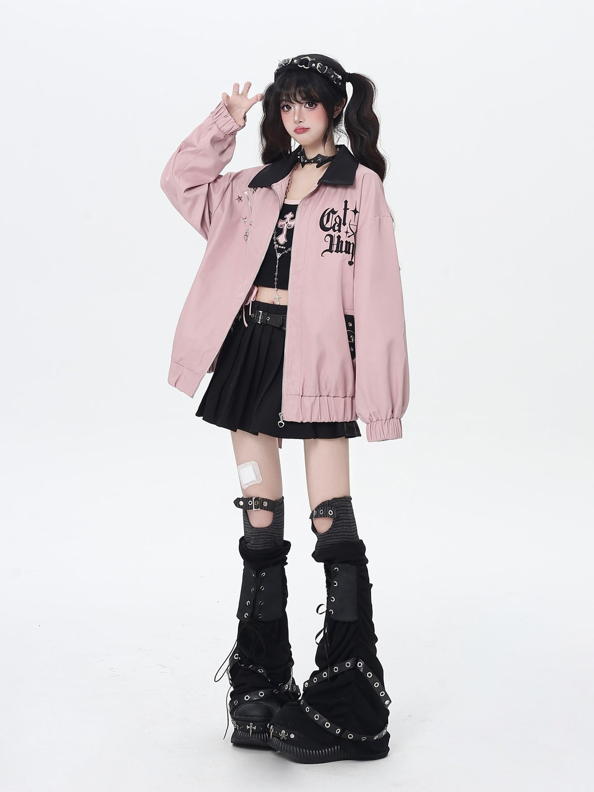 CRAZYGIRL Loose Fit Letter Embroidered Striped Hooded Women&