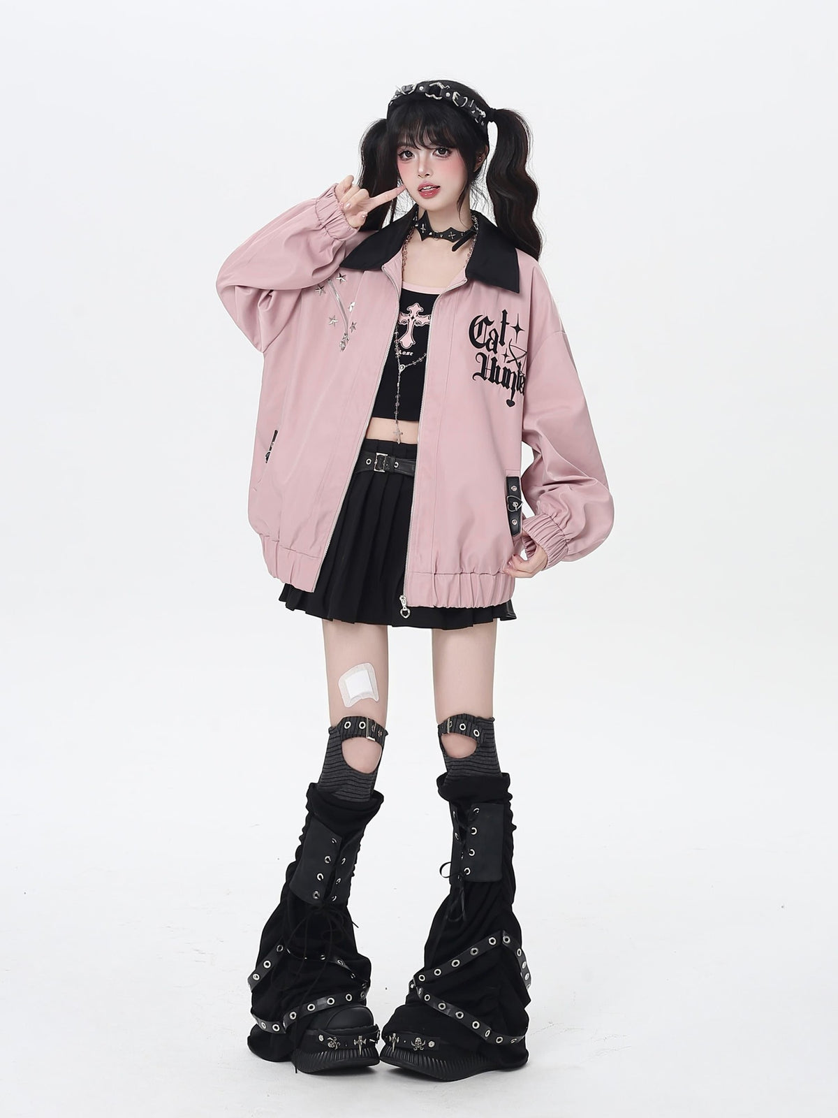 CRAZYGIRL Loose Fit Letter Embroidered Striped Hooded Women&