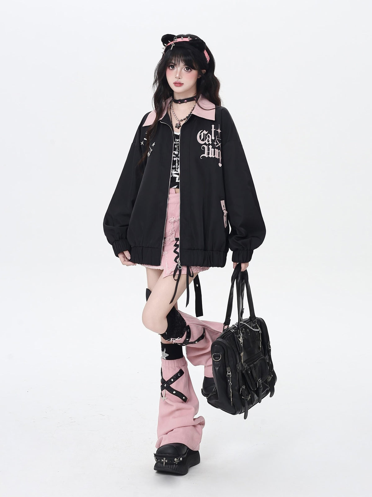 CRAZYGIRL Loose Fit Letter Embroidered Striped Hooded Women&