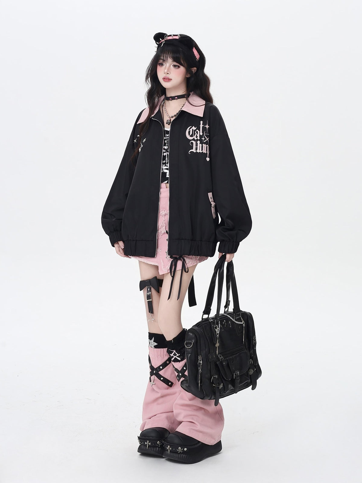 CRAZYGIRL Loose Fit Letter Embroidered Striped Hooded Women&