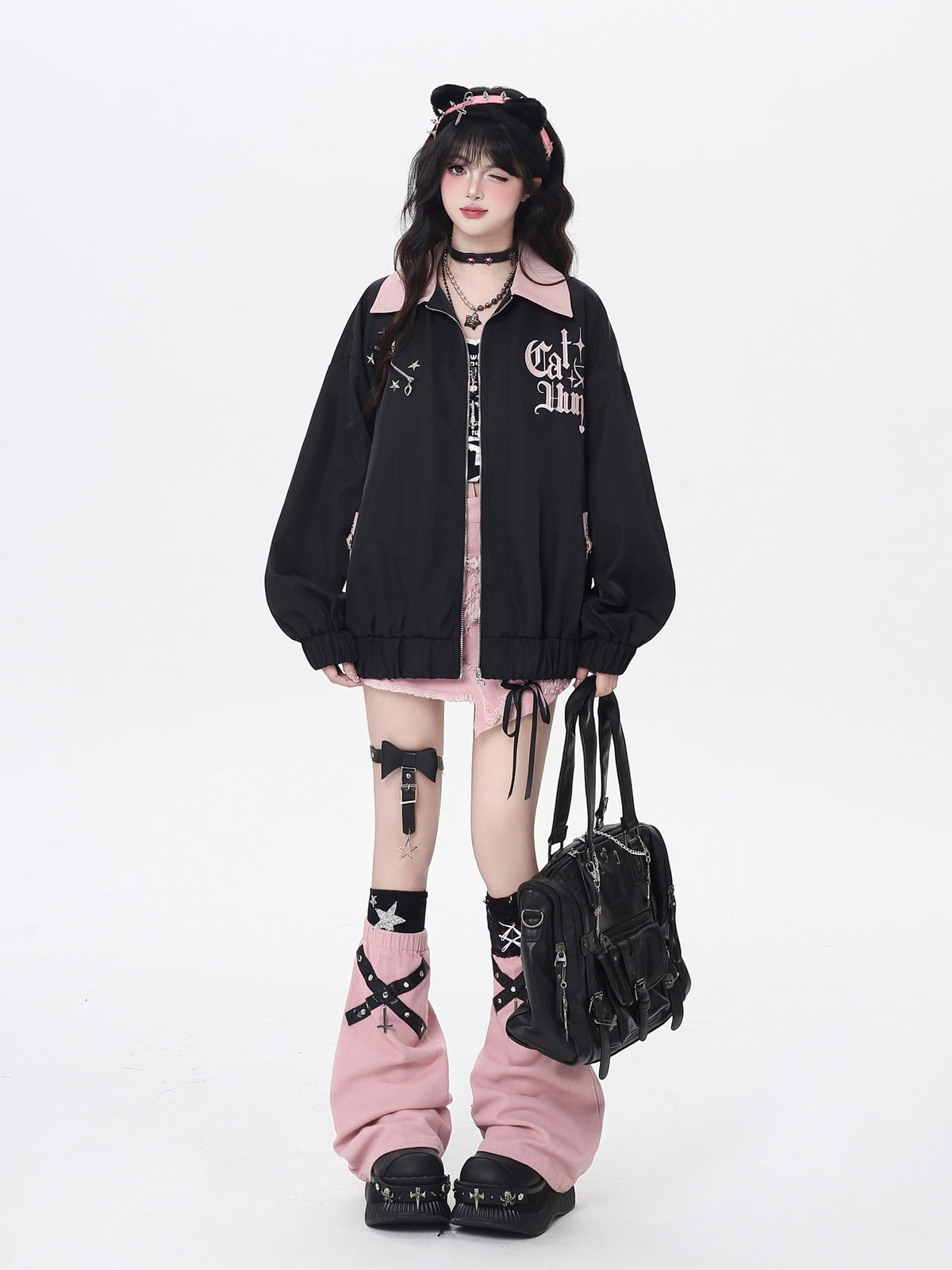 CRAZYGIRL Loose Fit Letter Embroidered Striped Hooded Women&