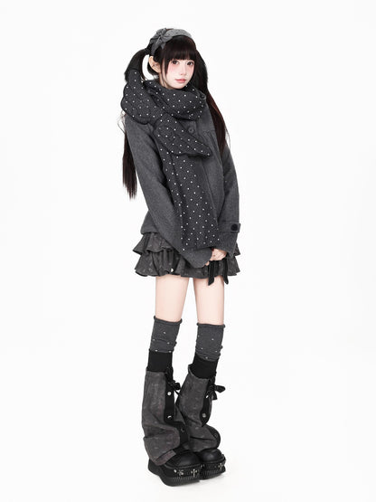 CRAZYGIRL Polka Dot Wool Blend Straight Fit Women&