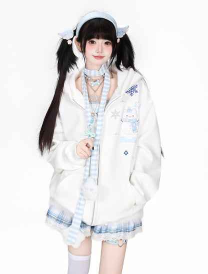 CRAZYGIRL_Snowman_Embroidered_Fleece_Lined_Loose_Fit_Women&
