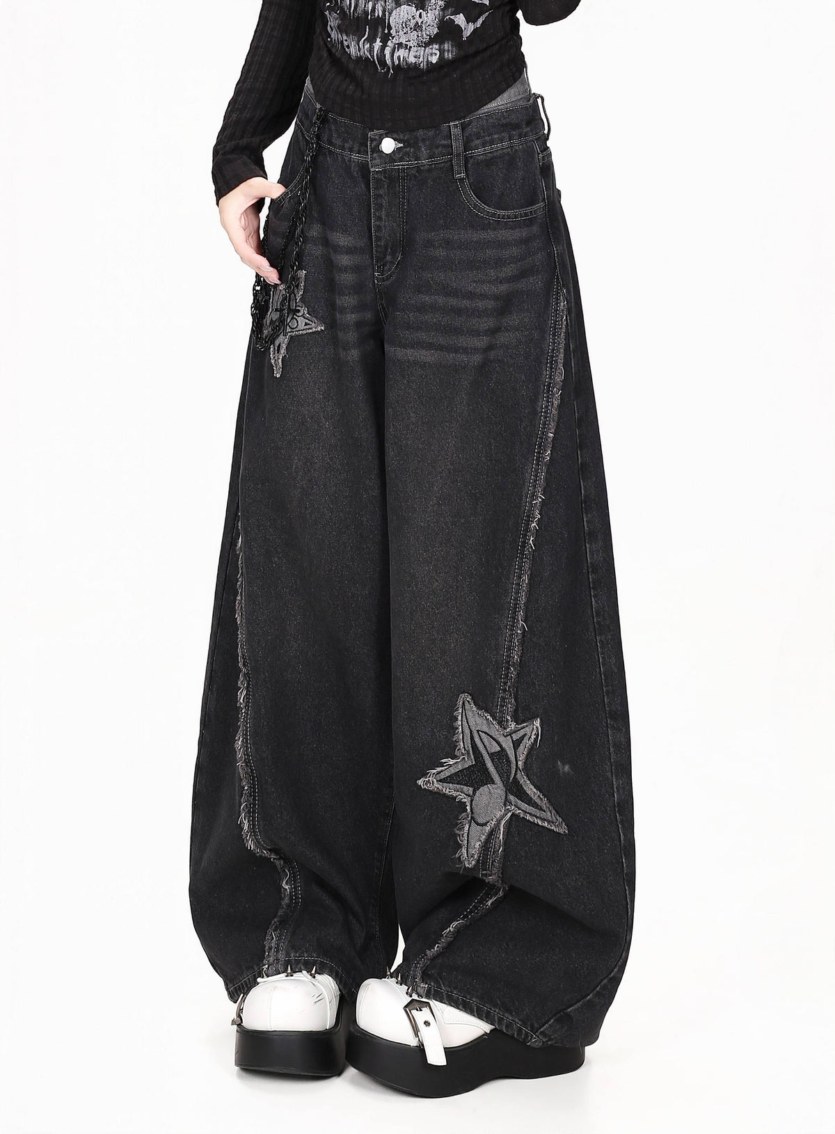 CRAZYGIRL_Star_Patch_Washed_Distressed_Loose_Fit_Women&