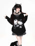 CRAZYGIRL_Striped_Cat_V-neck_Loose_Knit_Pullover_Women&