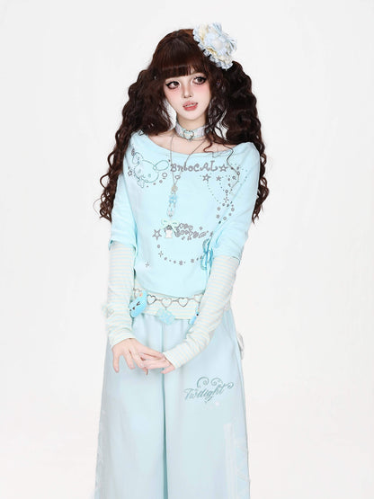 CRAZYGIRL_Striped_Embroidered_Faux_Two_Piece_Slim_Fit_Women&