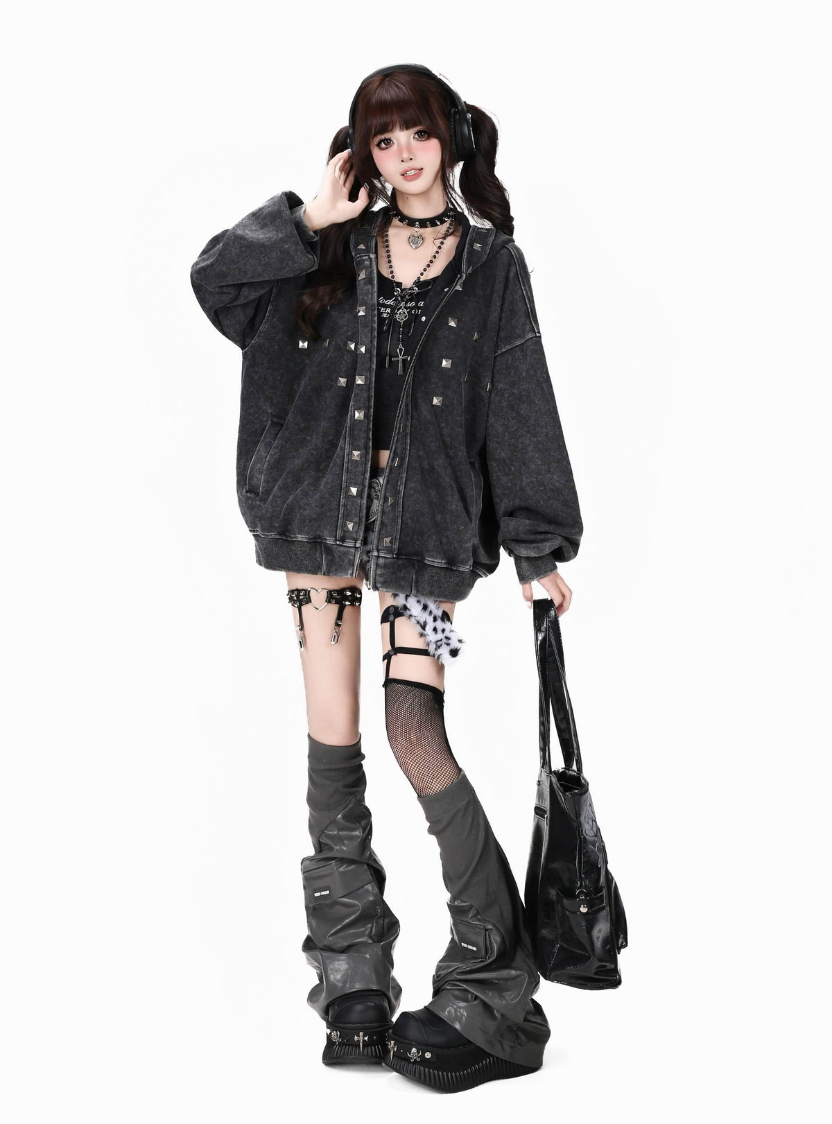CRAZYGIRL_Vintage_Distressed_Metal_Striped_Loose_Hooded_Women&