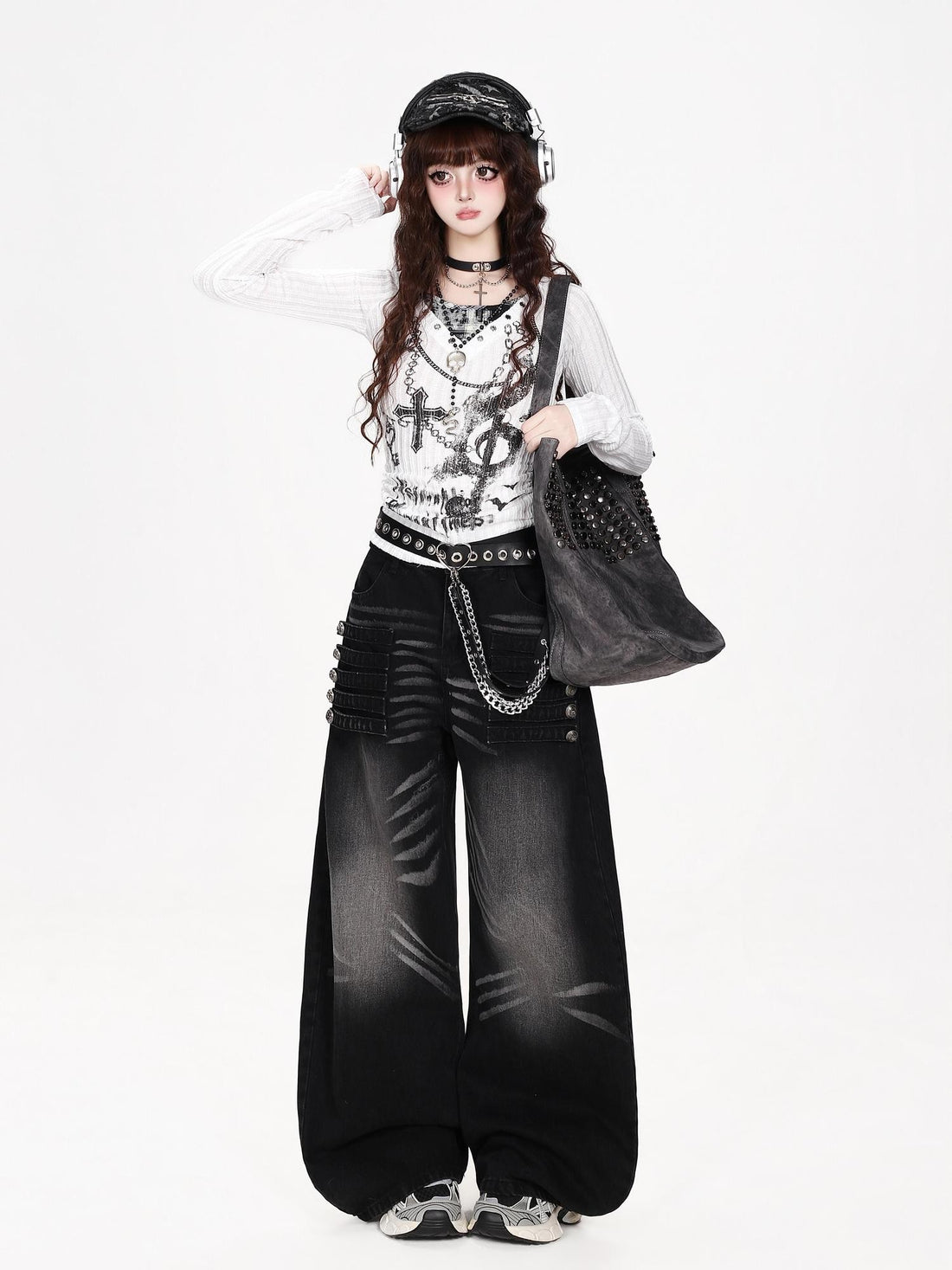 CRAZYGIRL Vintage Washed High Waist Distressed Loose Fit Women&