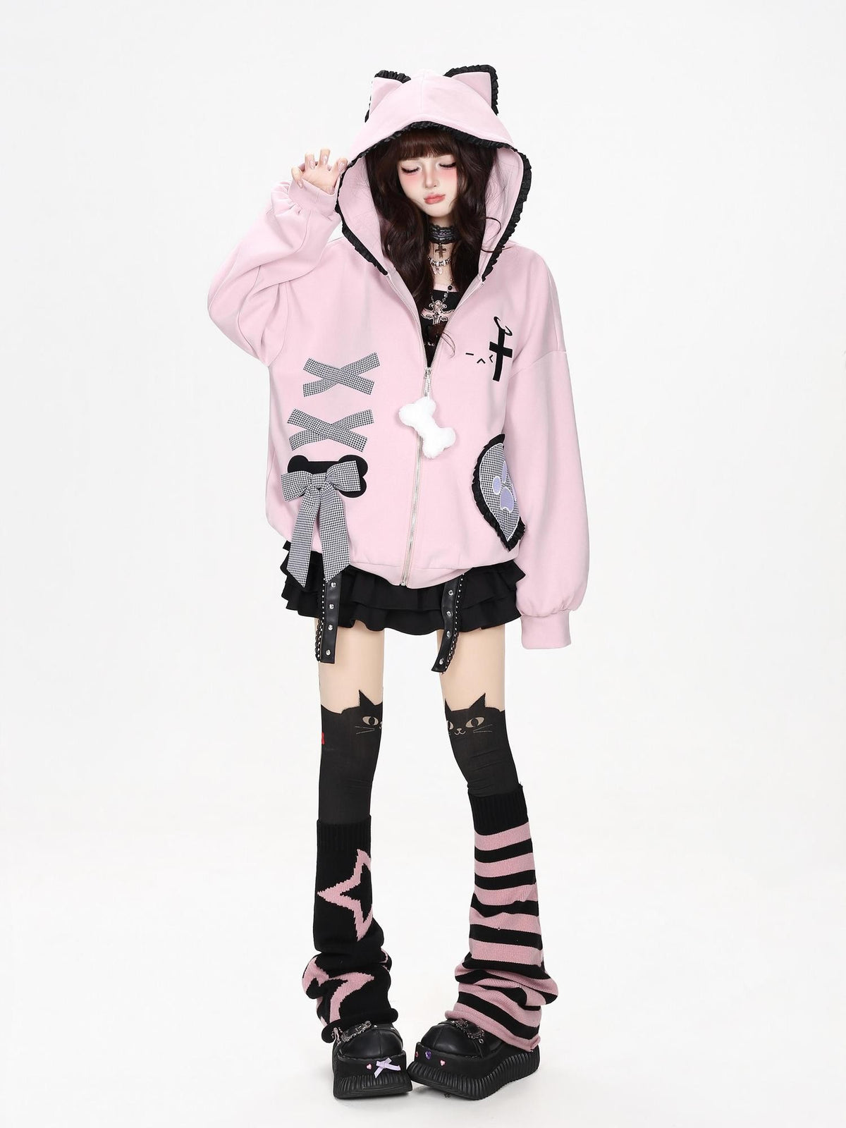 CRAZYGIRL Y2k Star Color Block Striped Knit Jacquard Women&