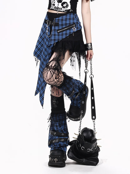 CRAZYGIRL_Y2k_Streetwear_Patchwork_High_Waist_Asymmetric_Women&