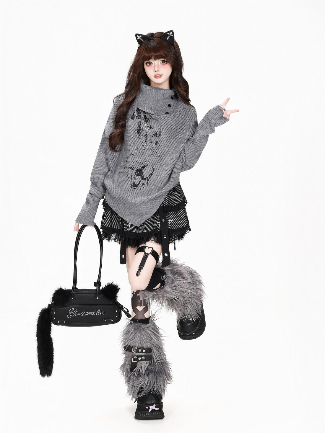 CRAZYGIRL Y2k Vintage Loose Batwing Sleeve Knit Women&