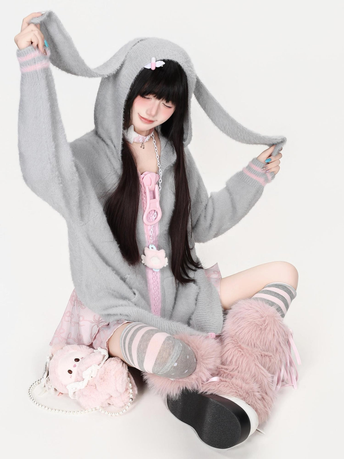 CRAZYGIRL Zip Up Chain Detail Women&