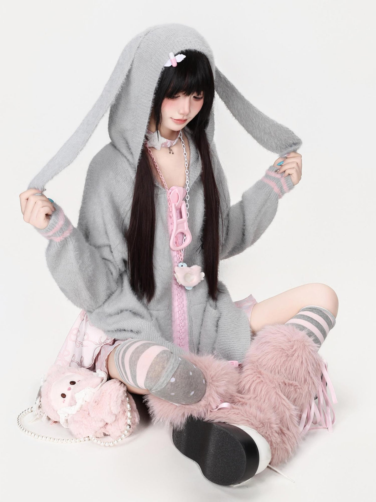 CRAZYGIRL Zip Up Chain Detail Women&
