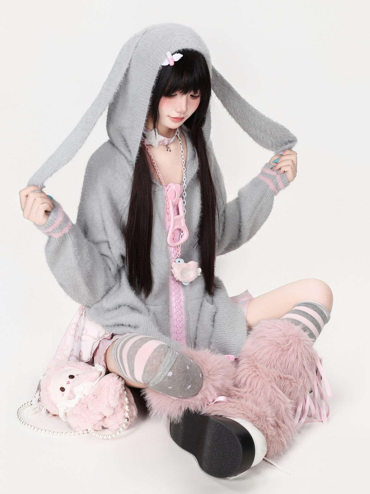 CRAZYGIRL Zip Up Chain Detail Women&