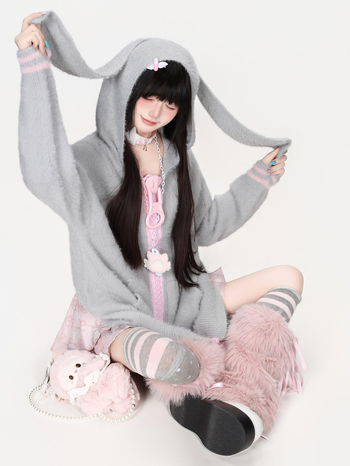 CRAZYGIRL Zip Up Chain Detail Women&