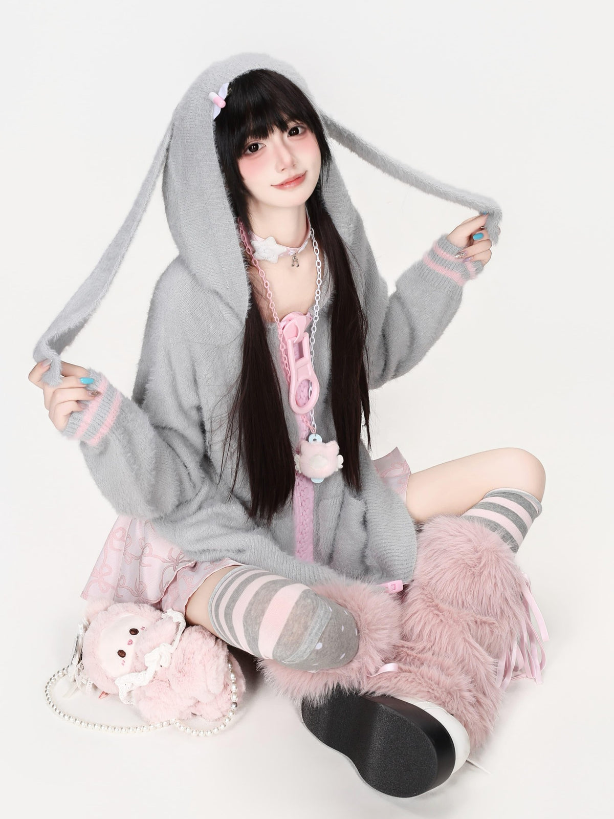 CRAZYGIRL Zip Up Chain Detail Women&