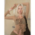 2th Desire Fluffy Luminous Knit Top With Lace Trim Off Shoulder Long Sleeve