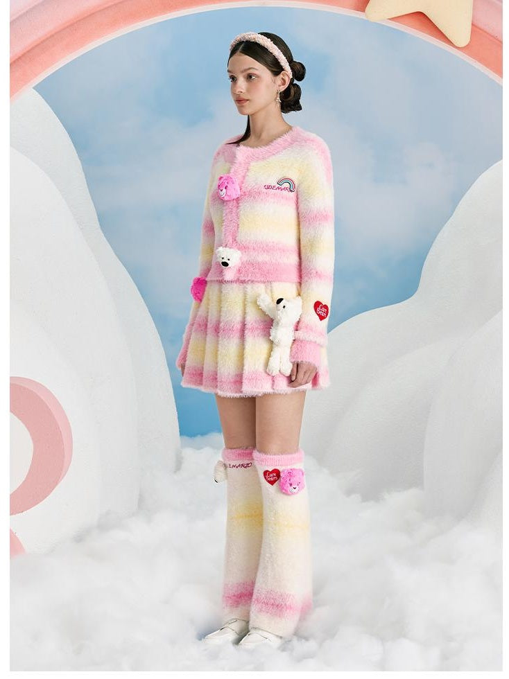 Care Bears Striped Mohair Pleated Skirtskirts