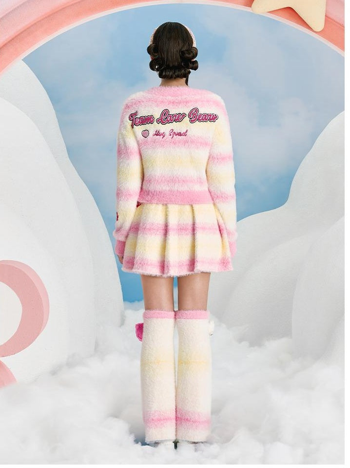 Care Bears Striped Mohair Pleated Skirtskirts