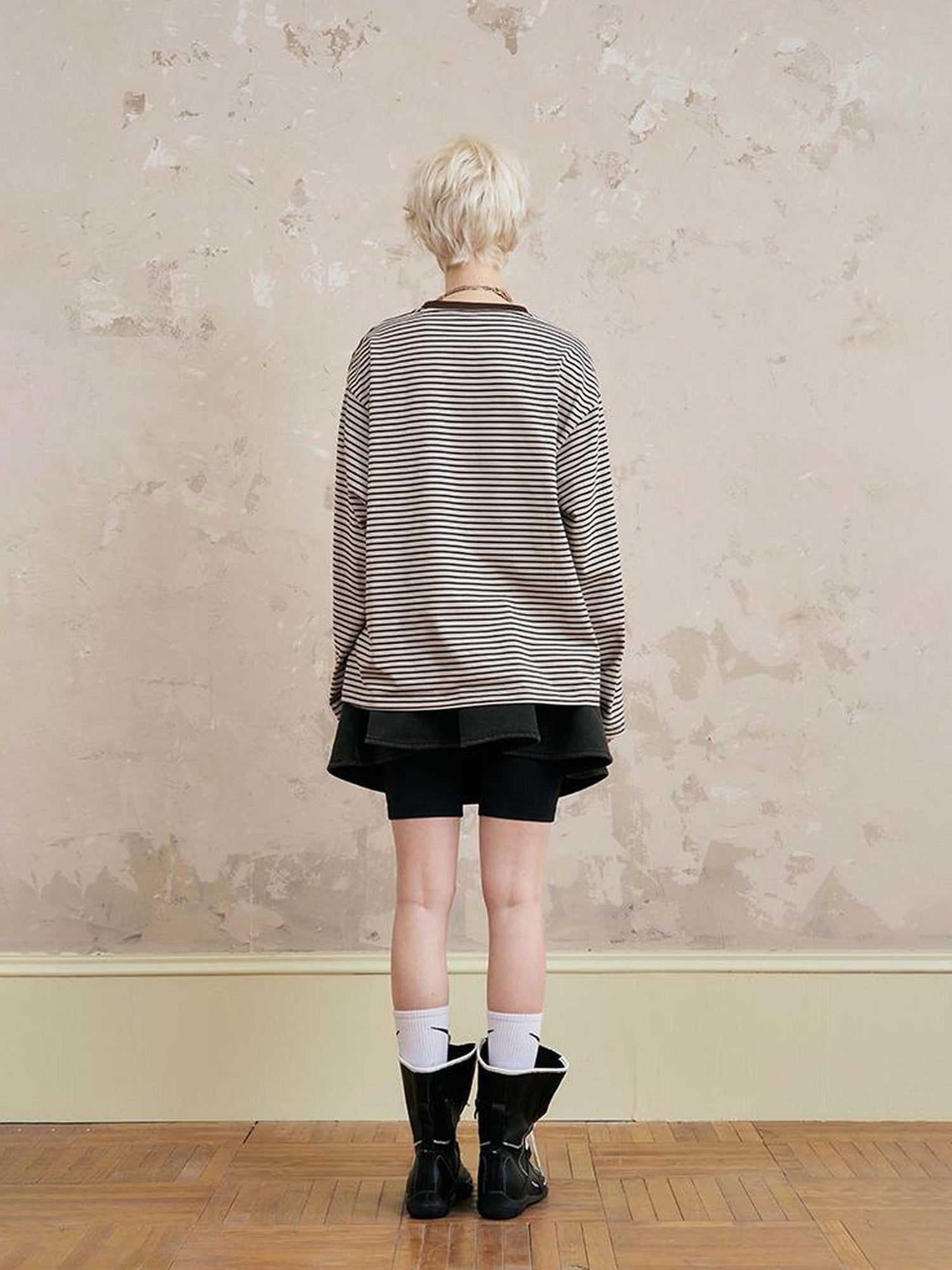 DIDDI MODA Cat Stripes Colorblock Tee