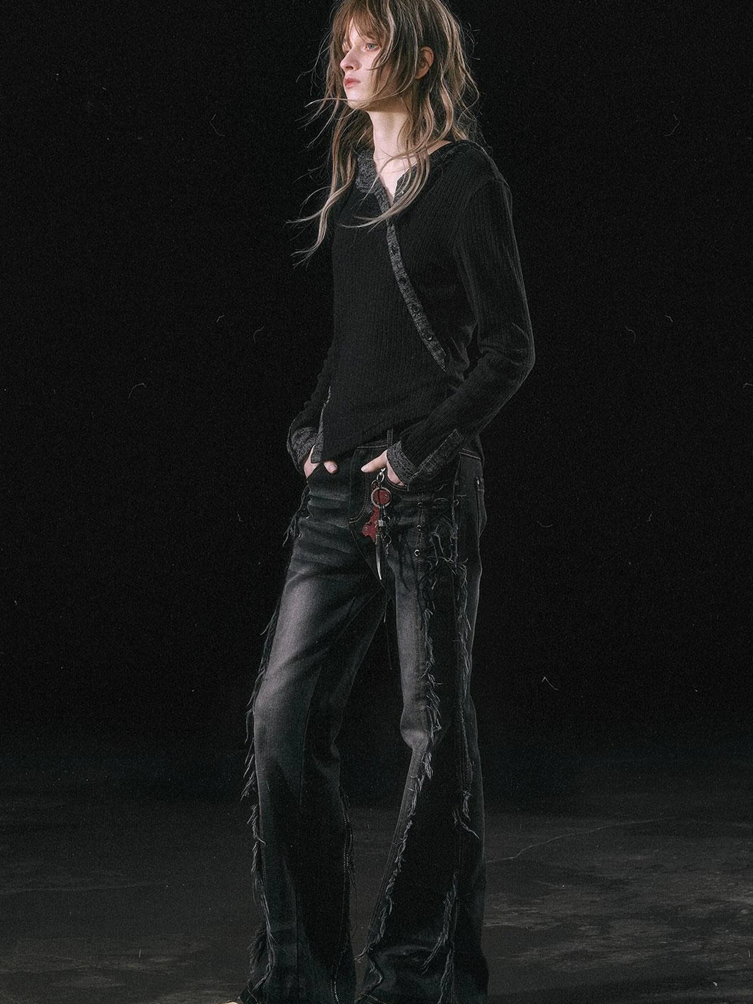 Asymmetrical Hooded Knit Top