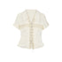 Cest_Nous_Beige_Plaid_Cross_Rivet_Pleated_Lace_Women&