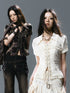 Cest Nous Beige Plaid Cross Rivet Pleated Lace Women&