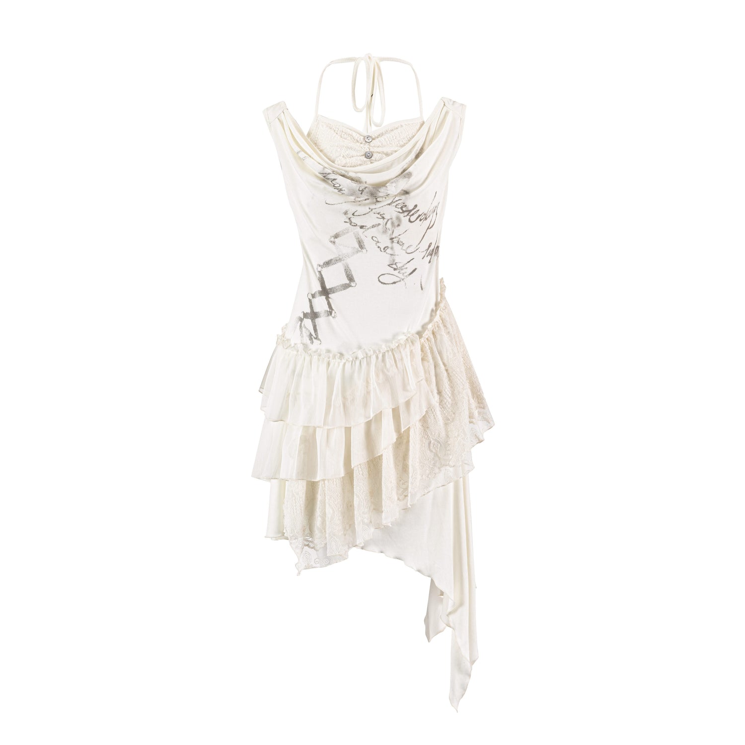 Cest_Nous_Beige_Ruffle_Lace_Up_Printed_Spliced_Lace_Women&