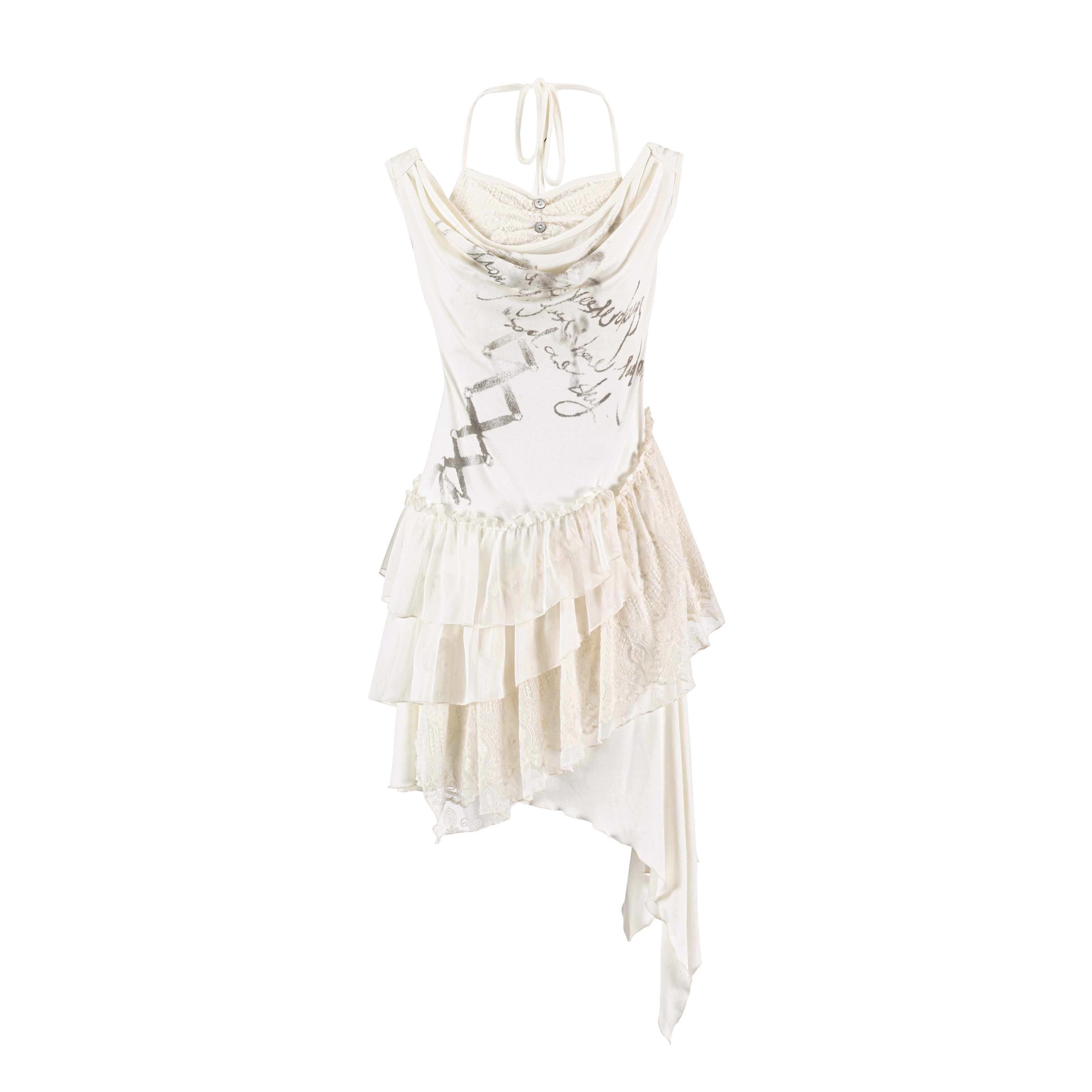 Cest_Nous_Beige_Ruffle_Lace_Up_Printed_Spliced_Lace_Women&