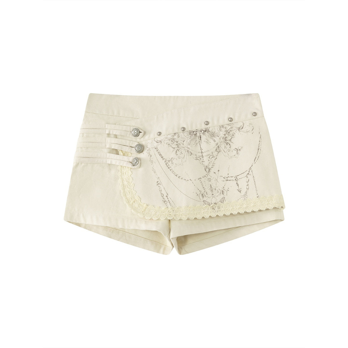 Cest_Nous_Chain_Totem_Print_Lace_Panel_Vintage_Straight_Fit_Cotton_Women&