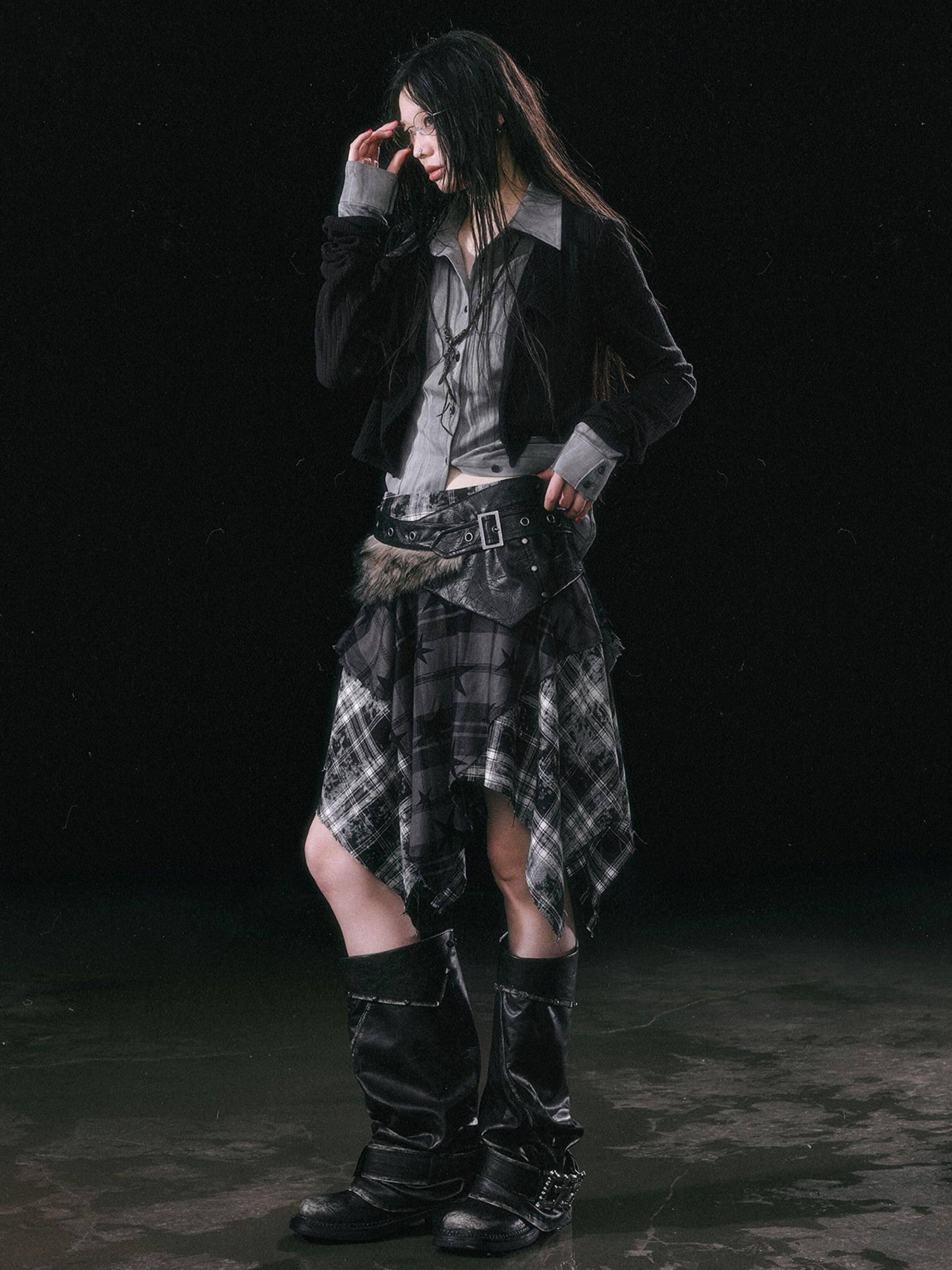 Cest Nous Colorblock Patchwork Faux Layered Women&