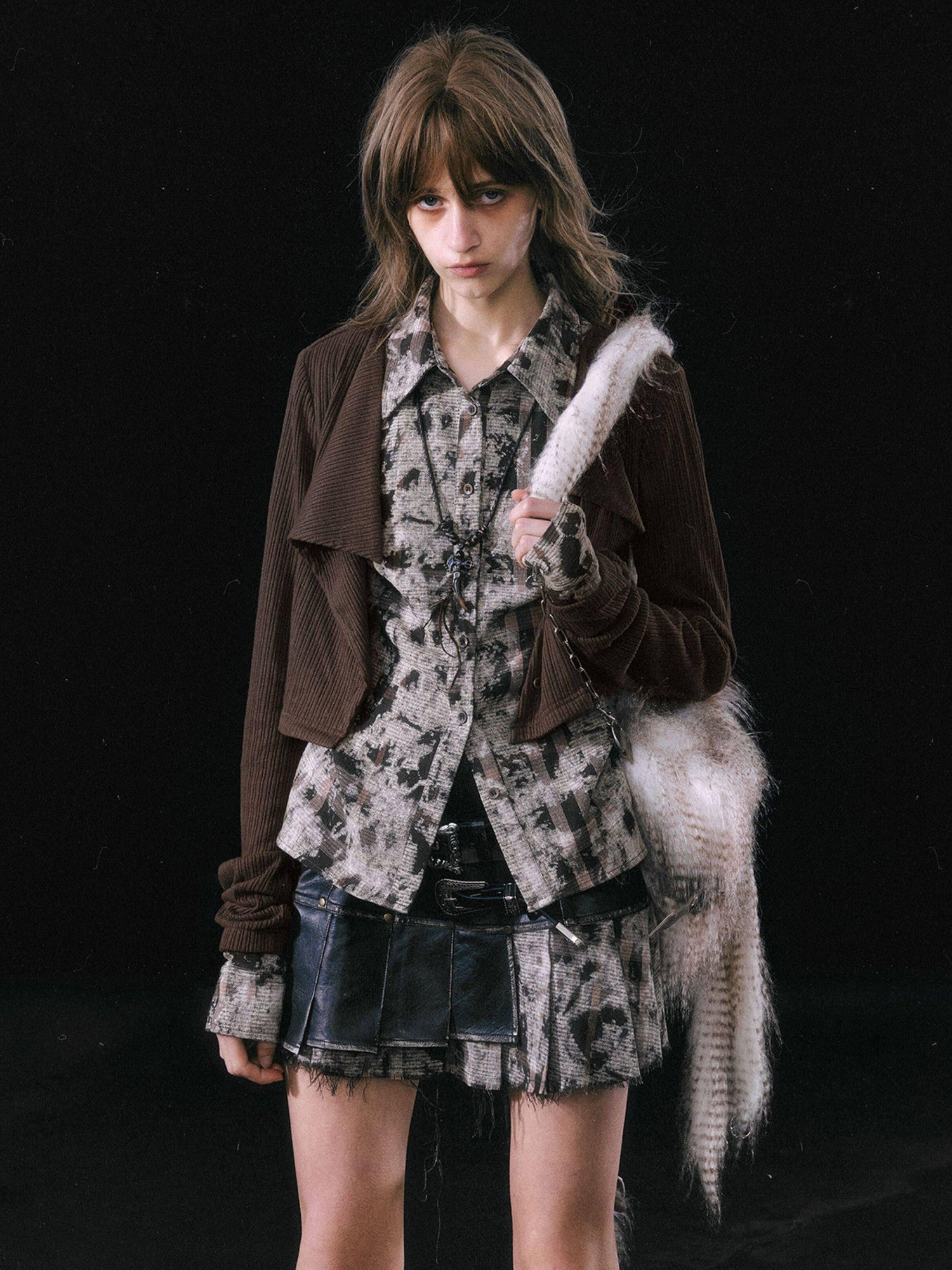 Cest Nous Colorblock Patchwork Faux Layered Women&