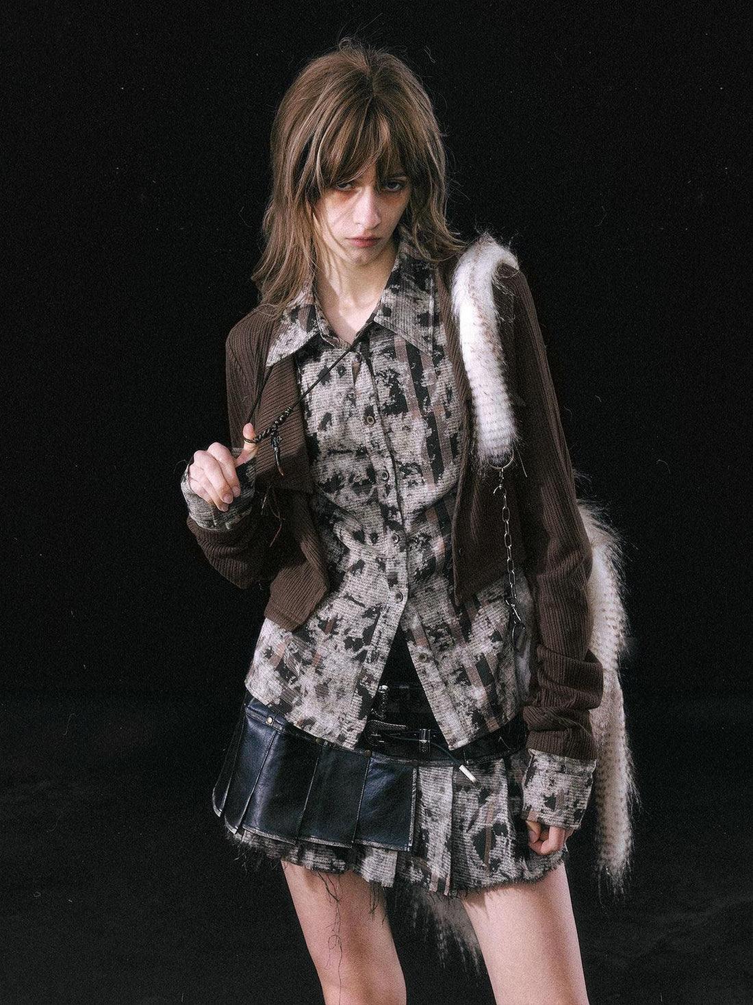 Cest Nous Colorblock Patchwork Faux Layered Women&