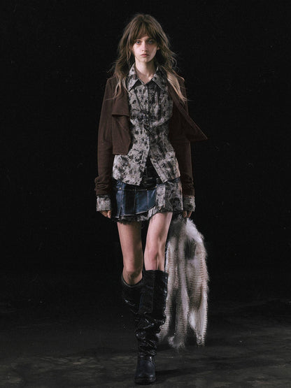 Cest Nous Colorblock Patchwork Faux Layered Women&