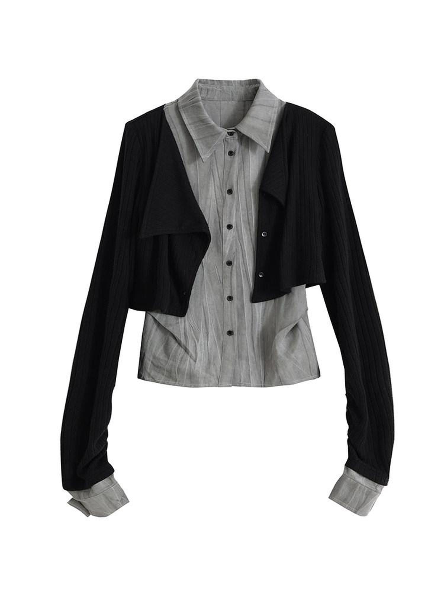 Cest Nous Colorblock Patchwork Faux Layered Women&