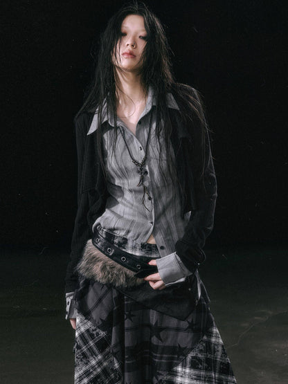 Cest Nous Colorblock Patchwork Faux Layered Women&