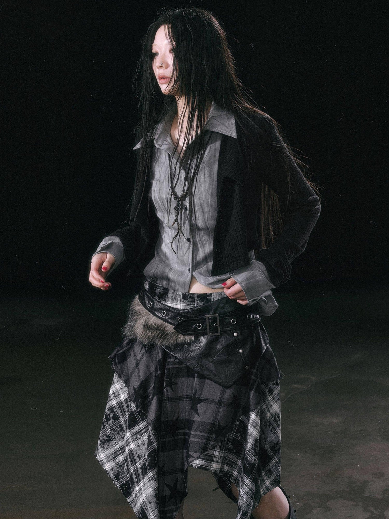 Cest Nous Colorblock Patchwork Faux Layered Women&