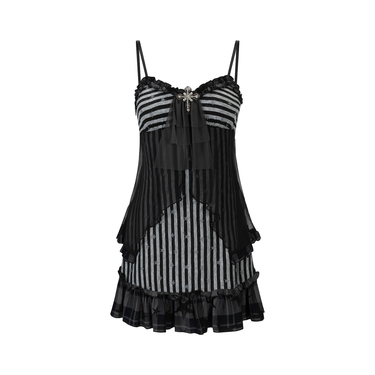 Cest_Nous_Cross_Lace_Chiffon_Ruffle_A_Line_Women&