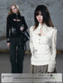 Cest_Nous_Dark_Court_Lace_Up_High_Neck_Silver_Print_Fake_Two_Piece_Women&
