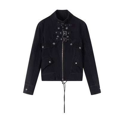 Cest_Nous_Detachable_Punk_Style_Long_Sleeve_Zipper_Women_Black_Grey_Cotton_Blend_Jacket_MISSTT