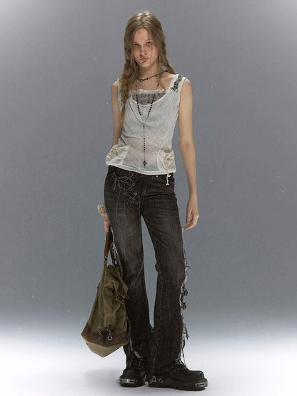 Cest Nous Diamond Cutout Textured Sequin Pocket Beaded Women&