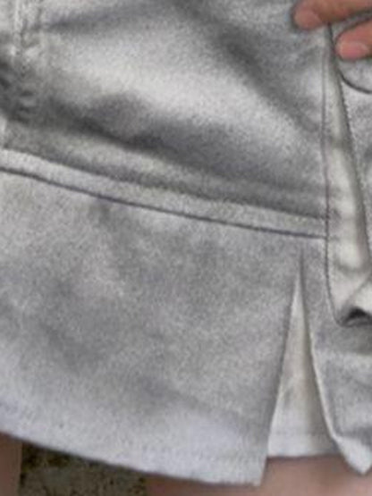Cest Nous Dirty Wash Utility Pleated Skirt
