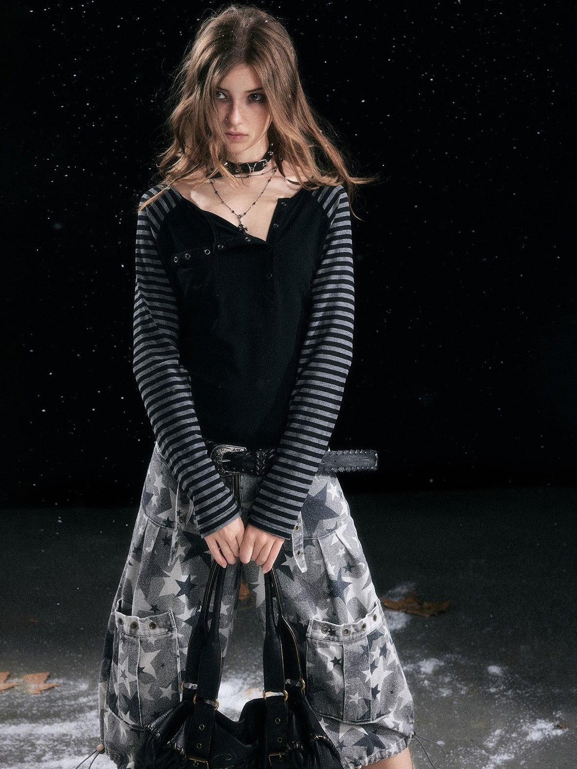 Cest Nous Distressed Camouflage Cargo Natural Waist Cuffed Straight Leg Women Pants