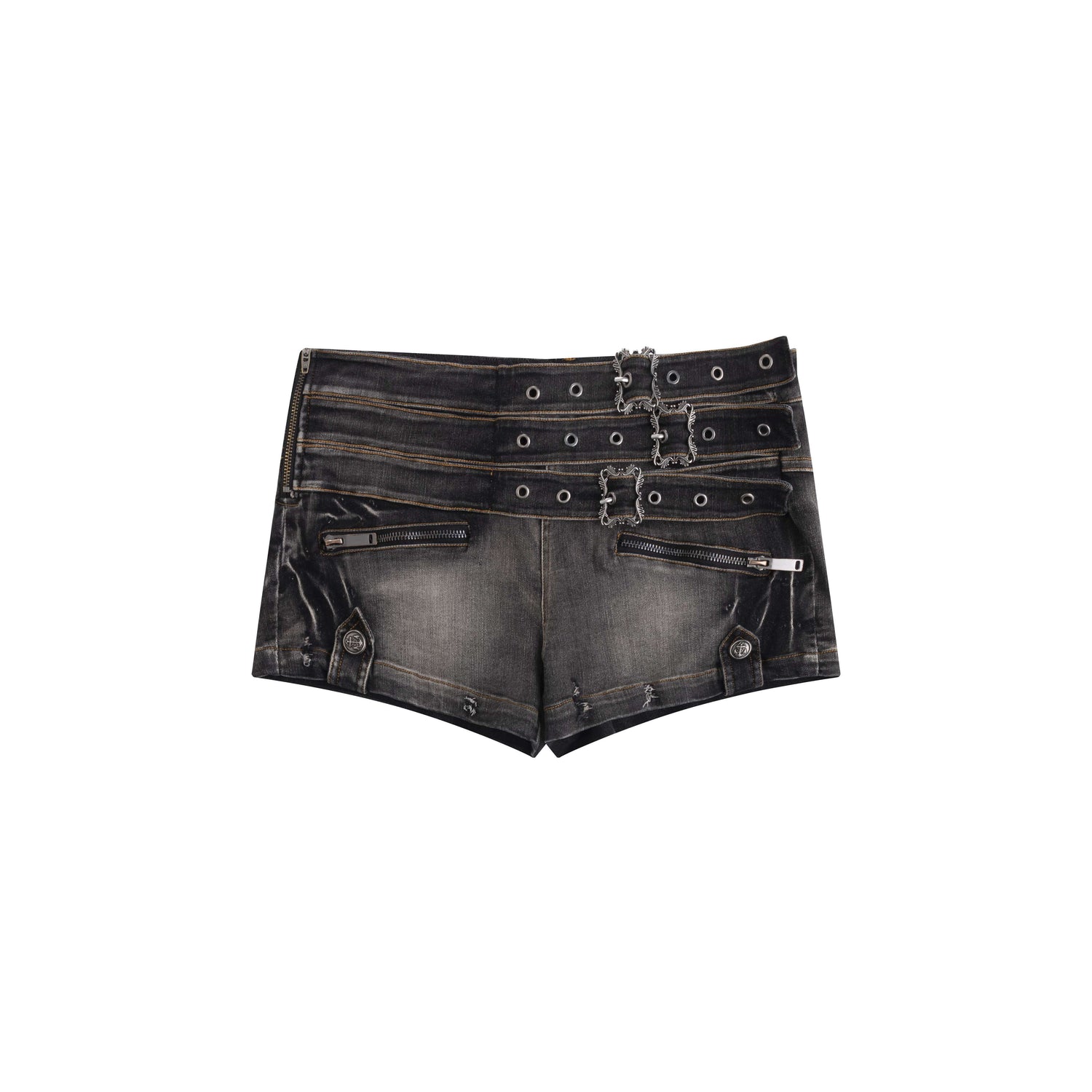 Cest_Nous_Distressed_Punk_Multi_Belt_Metal_Buckle_Low_Waist_Women&