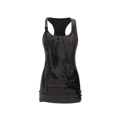 Cest_Nous_Feather_Chain_Metal_Buckle_Mottled_Print_Slim_Fit_Women&