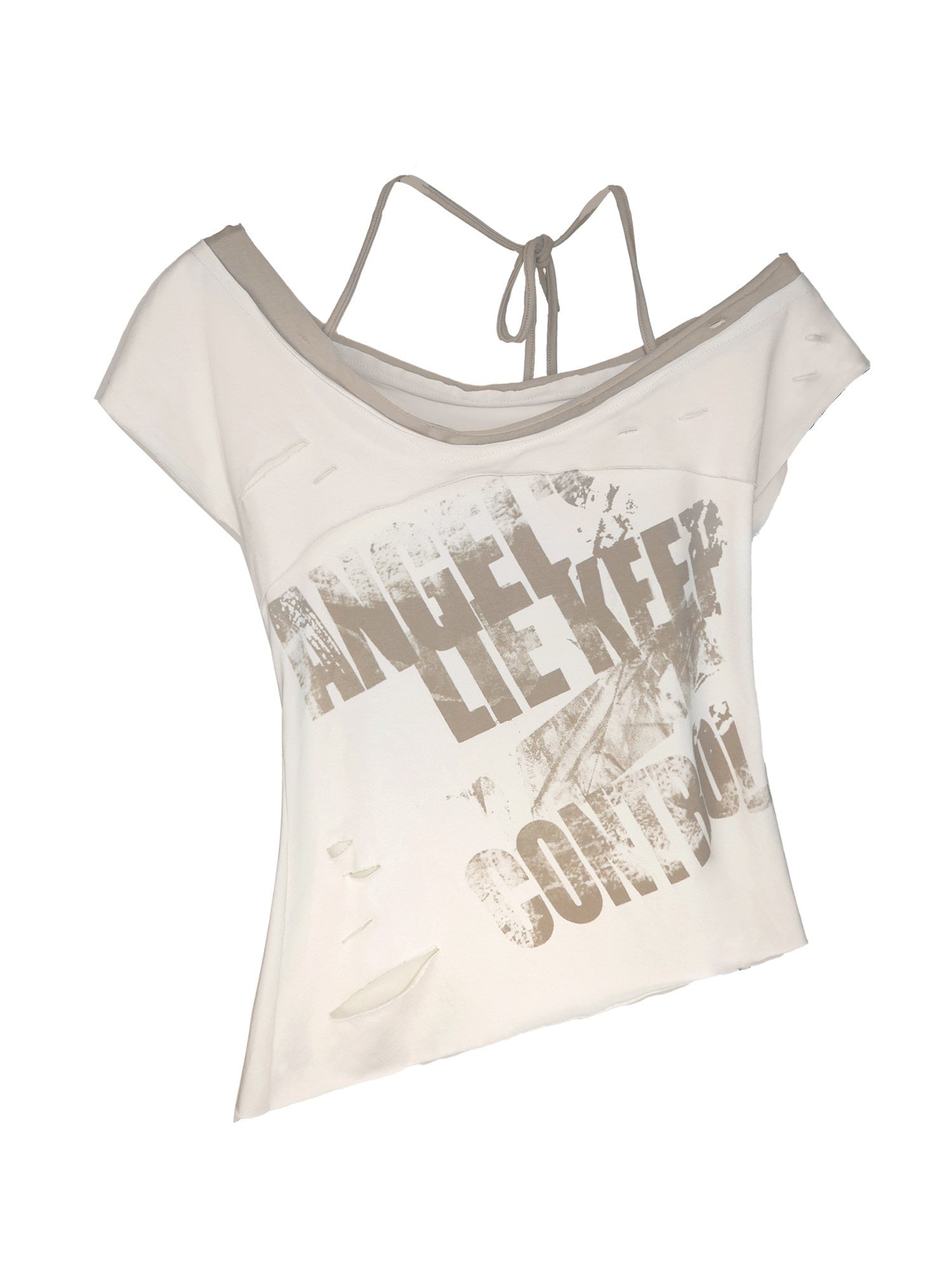 Cest_Nous_Frayed_Asymmetric_Graffiti_V-neck_Women&